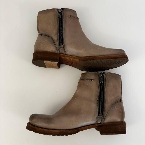 FRYE Veronica Seam Short Ankle Booties Double Zip Boots Light Brown Fawn 8M - Picture 5 of 13